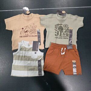 Summer outfit Modern Moments 3 shirts and 1 pair of shorts 12M